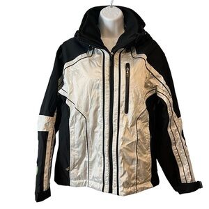 VOLKL Nano Ski Snowboarding Hooded Jacket Coat Womens US 8 Silver Black